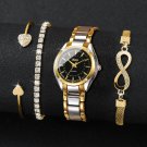 Reloj de pulsera de cuarzo de lujo para mujer con juego de pulseras Women Watch