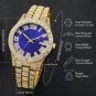 Men's Luxury Watch Set Stainless Steel Strap Rhinestone Quartz Analog Bracelet