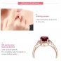 Anillo de plata de ley 925 con circonita y rubà ovalado grande para mujer