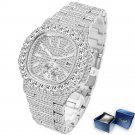 Iced Out Relojes Hombres Lujo Completo Diamante Automático Acero Impermeable
