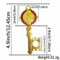 2PCS Sculpted Brasstone St. Benedict Key Religious Medal 5"/SAN BENITO LLAVE