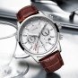 Relojes para hombre Reloj impermeable de cuero y acero inoxidable de cuarzo