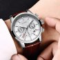 Relojes para hombre Reloj impermeable de cuero y acero inoxidable de cuarzo