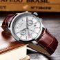 Relojes para hombre Reloj impermeable de cuero y acero inoxidable de cuarzo