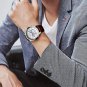 Relojes para hombre Reloj impermeable de cuero y acero inoxidable de cuarzo