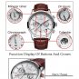 Relojes para hombre Reloj impermeable de cuero y acero inoxidable de cuarzo