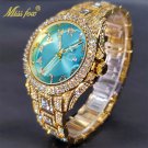 MISS-FOX Iced Out Hip Hop Luxury Watch Quartz Bling Gold Diamond Wristwatch MISS-FOX Iced Out Hip Hop Luxury Watch Quartz Bling Gold Diamond Wristwatch