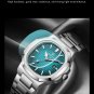 Menâs Luxury Quartz Watch Waterproof Luminous Stainless Steel Square Men