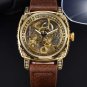 Men’s Automatic Square Retro Carved Skeleton Luxury Waterproof Watch Relojes