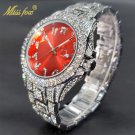 Iced Ice Out Band Luxury Bling Gold Finish Simulated Diamond Bracelet Watch Iced Ice Out Band Luxury Bling Gold Finish Simulated Diamond Bracelet Watch
