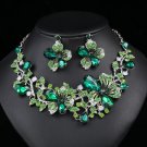 Luxury Retro Necklace Earring Set Colorful Flower Crystal Bride Necklace Luxury Retro Necklace Earring Set Colorful Flower Crystal Bride Necklace