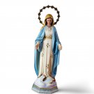 Antique Miraculous Virgin Mary Standing on Snake Statue Glass Eyes Dimosa Spain