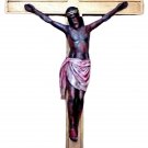 Antique Spanish Black Jesus Christ of Lepanto Spain Crucifix Wall Cross