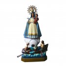 Antique Virgen de la Caridad Del Cobre Statue Our Lady of Charity Glass Eyes Dimosa