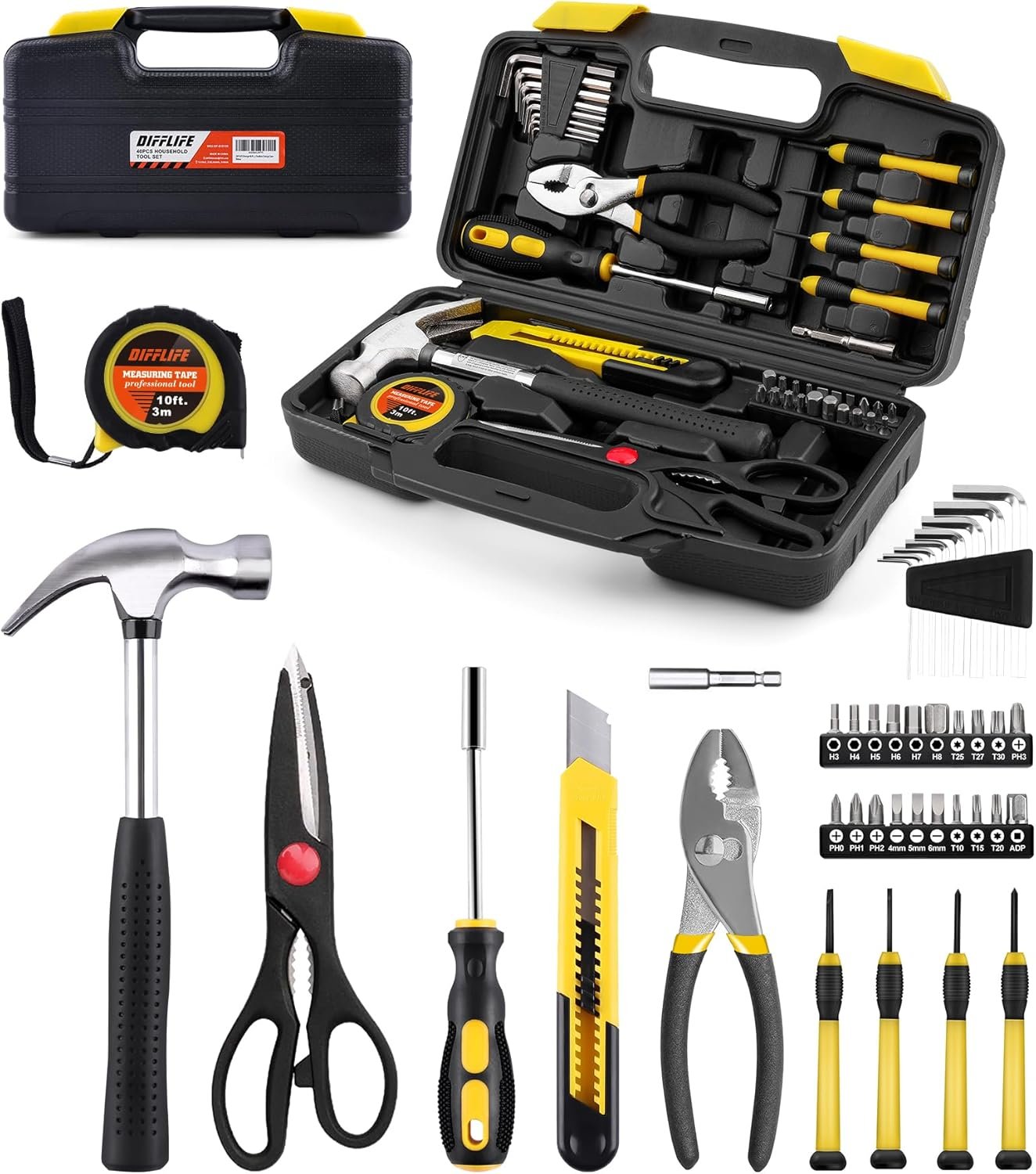 40-Piece Tool Set - General Household Hand Tool Kit