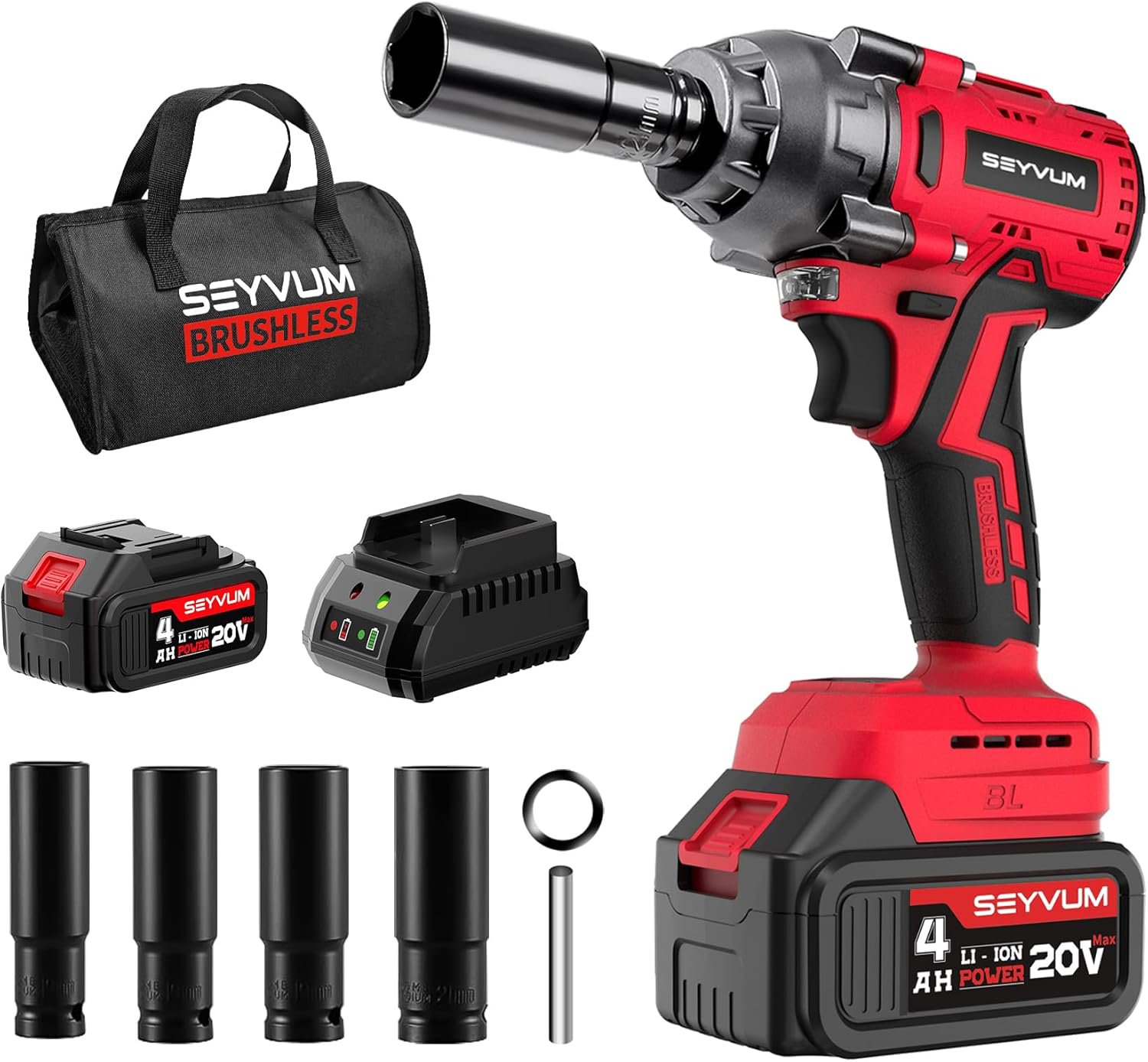 SEYVUM Impact Wrench,1/2" Impact Gun