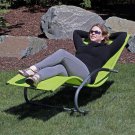 Modern Green Rocking Chaise Lounge Chair Patio Lounger with Pillow Modern Green Rocking Chaise Lounge Chair Patio Lounger with Pillow