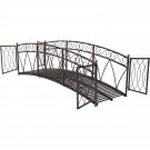 Outdoor Black Metal Arch 8-ft Garden Bridge with Safety Side Rails