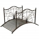 Outdoor 4-ft Heavy Duty Metal Garden Bridge in Black Bronze Finish Outdoor 4-ft Heavy Duty Metal Garden Bridge in Black Bronze Finish