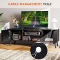 Mid-Century Modern TV Stand in Black Wood Finish for TV up to 60-inches