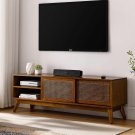 Modern Mid Century 59-inch TV Stand Entertainment Center with Sliding Doors Modern Mid Century 59-inch TV Stand Entertainment Center with Sliding Doors