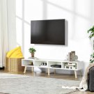 Modern Mid-Century Style TV Stand in White with Wood Legs for TVs up to 65-inch Modern Mid-Century Style TV Stand in White with Wood Legs for TVs up to 65-inch
