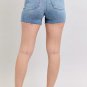 Judy Blue Full Size High Waist Denim Shorts W/stitch Over Destroy Detail Plus Size