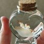 Real Red Moon Jellyfish in Heart Bottle | Preserved Marine Specimen Oddities