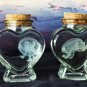 Real Red Moon Jellyfish Specimen in Heart Bottle | Preserved Marine Oddity Decor