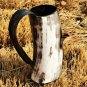 Handcrafted Viking Horn Mug &acirc;�� Rustic Drinkware, Natural Horn & Wooden Base