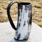 Handcrafted Viking Horn Mug &acirc;�� Rustic Drinkware, Natural Horn & Wooden Base