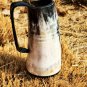 Handcrafted Viking Horn Mug &acirc;�� Rustic Drinkware, Natural Horn & Wooden Base