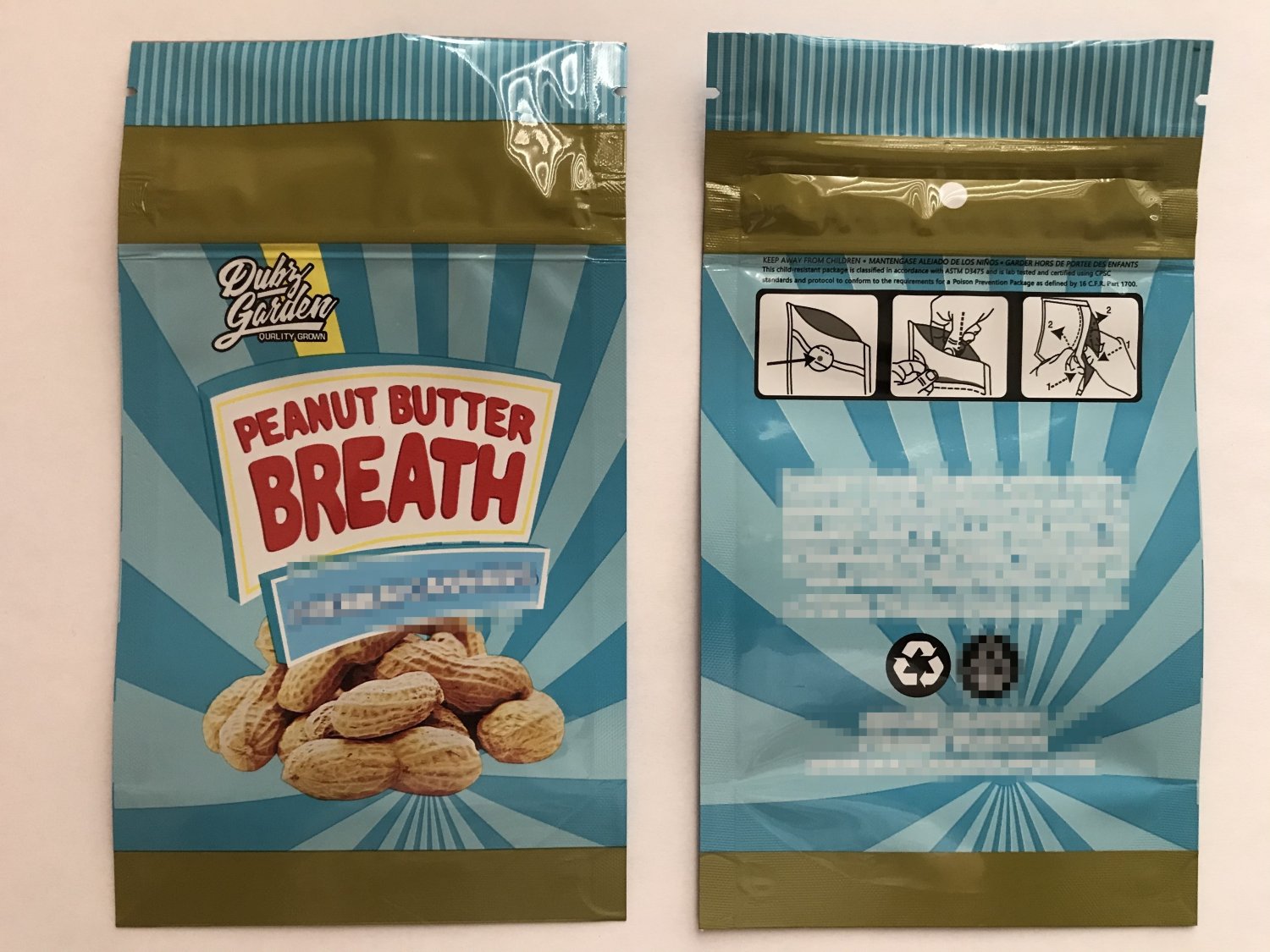 50 Peanut Butter Breath 7g Mylar Bags - Heat-seal, resealable, smell-proof