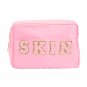 LULLA COLLECTION Pink Skin Pouch - zip - Non-leather - 13.5in W x 7.5in H