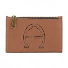 ETIENNE AIGNER Leather Stella Boxed Small Zip Pouch With Perforated Logo - Luggage Brown