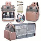 Diaper Bag Backpack with Portable Folding Crib & Large Mommy Travel Bag