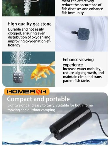 Aquarium Air Pump Portable USB Mini Oxygenator