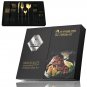 Cutlery Set 24Pcs Black Handle Golden Stainless Steel Flatware