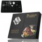 Cutlery Set 24Pcs Black Handle Golden Stainless Steel Flatware