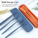 Tableware Set 4Pcs Portable Wheat Straw Travel Cutlery