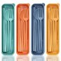 Tableware Set 4Pcs Portable Wheat Straw Travel Cutlery