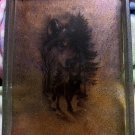 Tray with Wolf golden multicolor
