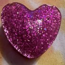 Small Heart Trinket Box Pink Glitter