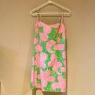 Lilly Pulitzer Pink and Green Floral Spaghetti Strap Dress