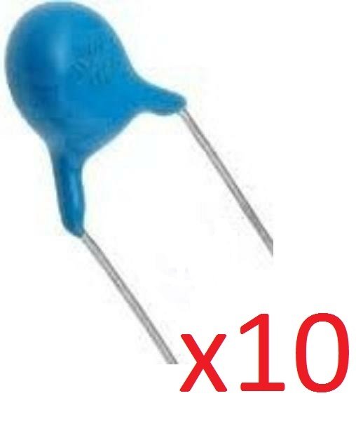 High voltage ceramic capacitor 680pF / 0.68nF (681 / 1kV) 5mm, 10 pieces