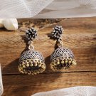 Antique Silver & Gold-Plated Jhumka Earrings – Ethnic Traditional Dangler Jewelry for Women