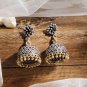 Antique Silver & Gold-Plated Jhumka Earrings – Ethnic Traditional Dangler Jewelry for Women