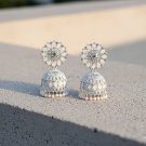 White Enamel Jhumka Earrings | Indian Jewelry | Bridal Statement Earrings | Wedding Jewelry