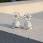 White Enamel Jhumka Earrings | Indian Jewelry | Bridal Statement Earrings | Wedding Jewelry