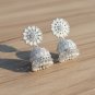 White Enamel Jhumka Earrings | Indian Jewelry | Bridal Statement Earrings | Wedding Jewelry